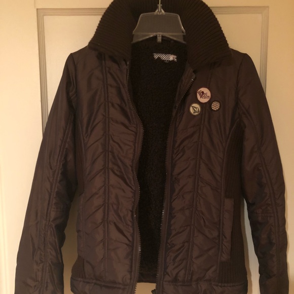 Volcom Snow Jacket Chocolate brown with Patches - Picture 4 of 4